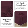 thumbnail image 2 of Casa Platino 100% Cotton Sheet Queen Size – Crisp & Soft Percale Queen Set, Designed for Year-Round Rest, 15” Deep Pocket, Machine Washable – Windsor Wine, 2 of 8