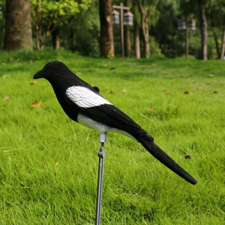 Flocked Decoy Crow Magpie Bird Bait Hunting Trap Shooting Target Hunting Tool Home Garden Outdoor