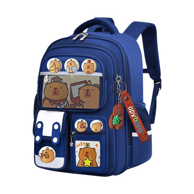 Capybara Sac à Dos Mignon avec Pendentif, Dos 3D, Grande Capacité, Cartable