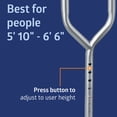 thumbnail image 2 of Medline Bariatric Steel Push-Button Crutches for Adults, 5'10"-6'6", 650 lb. Weight Capacity,, 2 of 6