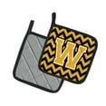 thumbnail image 2 of Letter W Chevron Black and Gold Pair of Pot Holders, 2 of 2