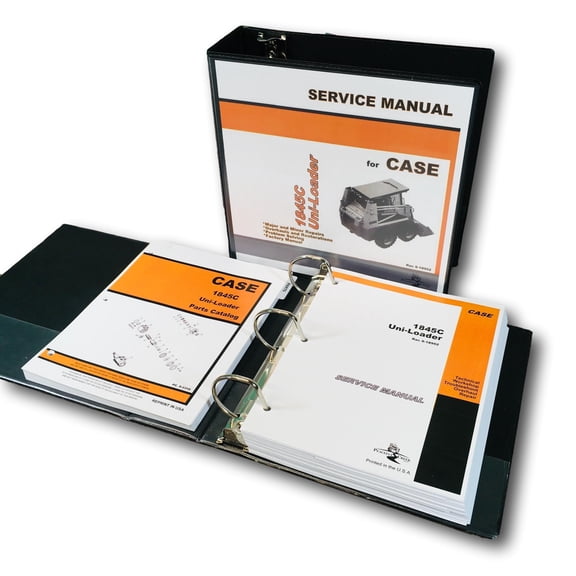 Case 1845C Uni Loader Skid Steer Service Manual Parts Catalog Repair Shop Ovhl