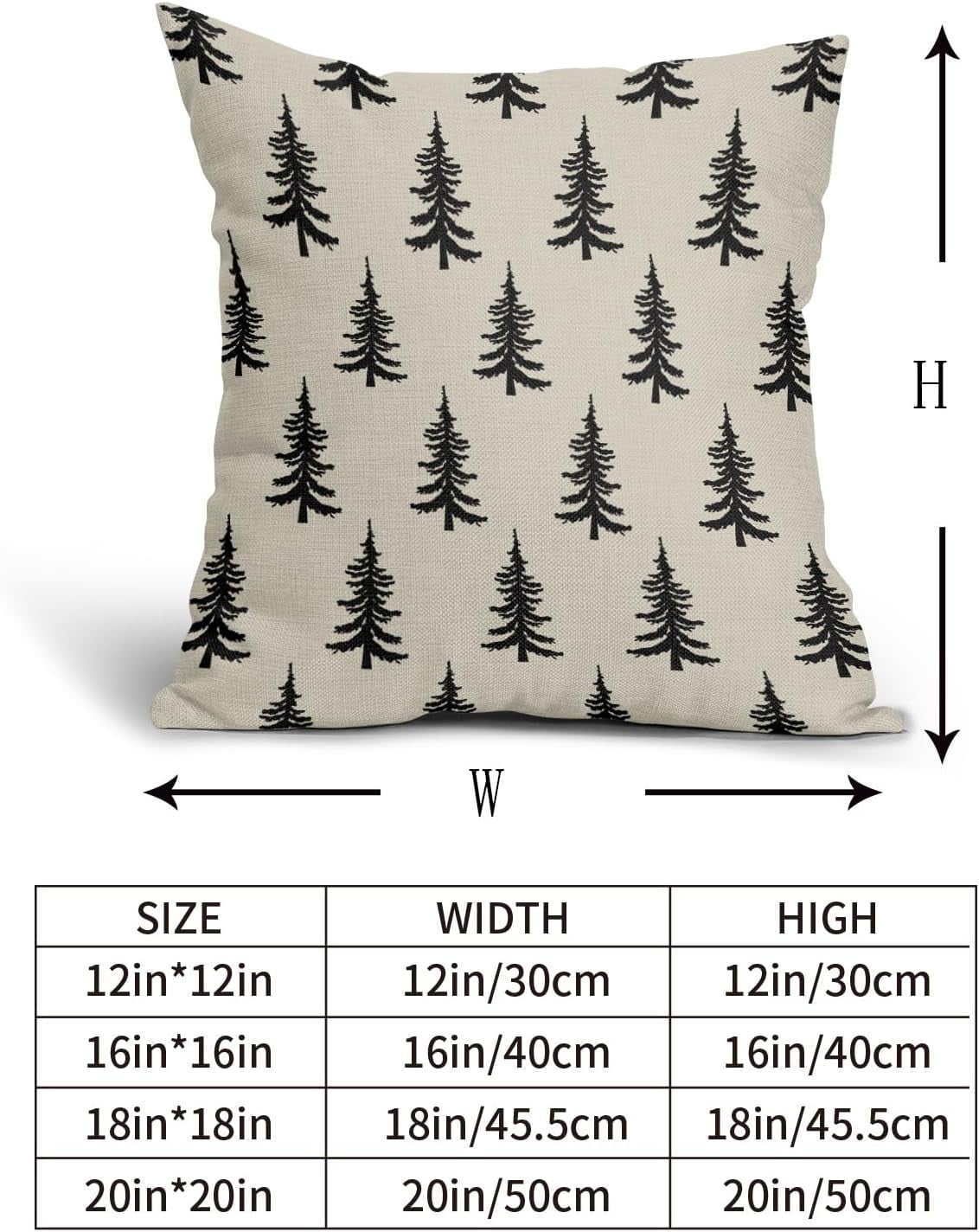Christmas Tree Pillow Covers 18x18 Set of 2 Red Xmas Rustic Style Winter Print Decorative Outdoor Pillowcases Farmhouse Vintage Holiday Decorations Throw Cushion Case Decor for Couch Sofa Bed