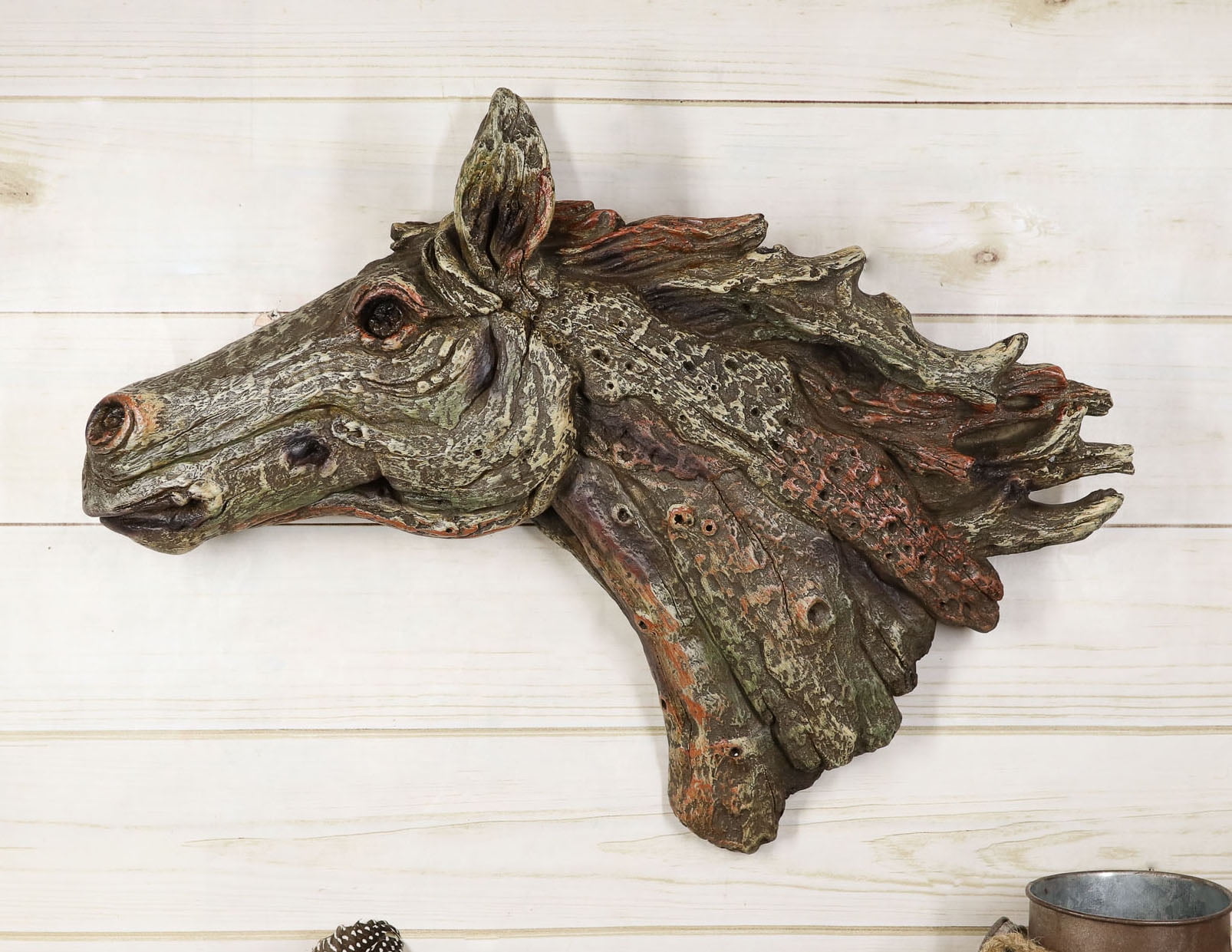Cast Iron Rustic Western Country Running Wild Horse Wall Hanging Accent Decor 9" 