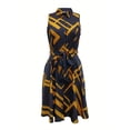 thumbnail image 3 of Robe Sans Manches à Imprimé Abstrait avec Boutons devant, Robe Décontractée à Taille Nouée et Col pour le Printemps et l'Été, Vêtements pour Femmes, 3 of 10