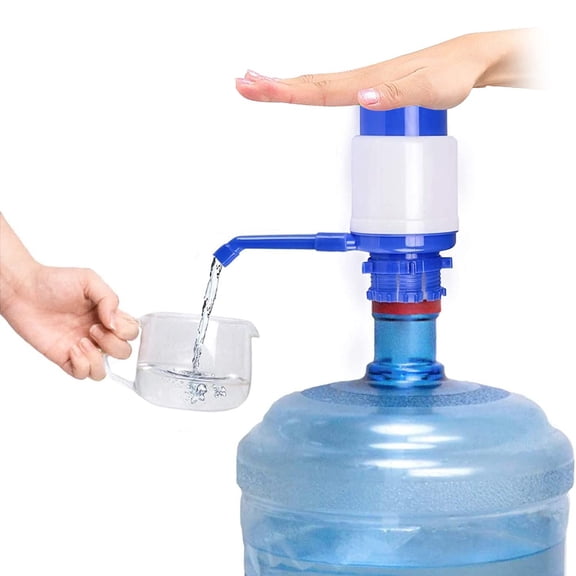 Manual Hand Press Water Pump for 5 Gallon Bottle Portable Drinking Water Dispenser No Electric Hand Pump for Home Office Camping & Travel Blue
