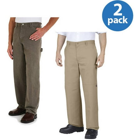 Genuine Dickies Big Men;s Double-Knee Work Pants, 2 Pack Value Bundle
