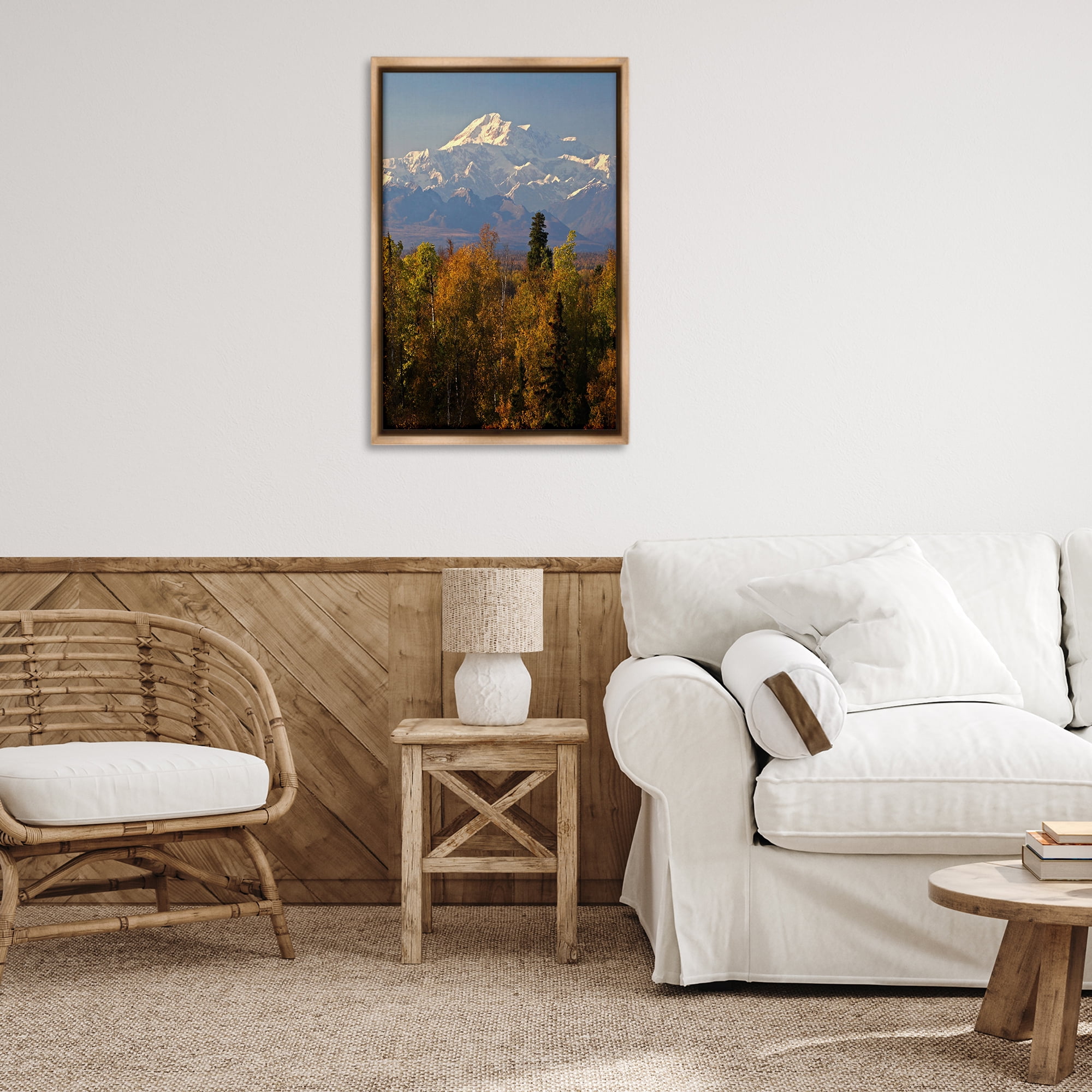 Stupell Industries Danali Autumn Landscape Landscape & Nature Photography Brown Floater Framed Canvas Art Print Wall Art, 21 x 31