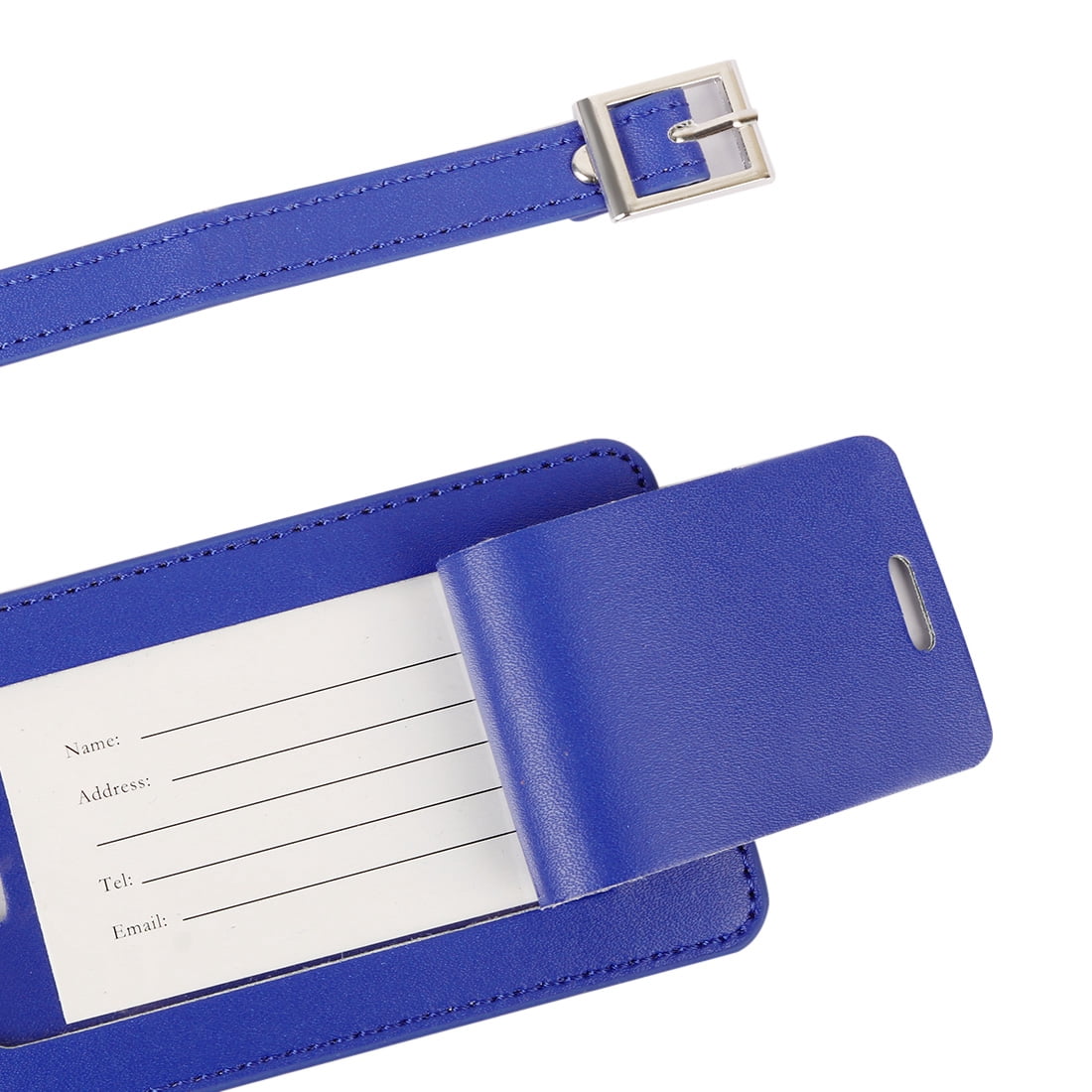 Travel Luggage Tag Leather Suitcase Name Address ID Label, Royal Blue Royal Blue 2pcs