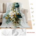 thumbnail image 5 of Vintage Oil Light Blanket Soft Cozy Warm Throw Blanket for Couch, Plush Fuzzy Flannel Fleece Blankets for Sofa, Spring Flowers Leaves Candles Country Bed Blankets Lightweight Gifts for Women, 50"x80", 5 of 9