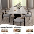 thumbnail image 5 of Morden Fort Modern Dining Table Set for 4, White Faux Marble Top Dining Table with 6 Grey Chairs for Kitchen, Dining Room, Restaurant, Conference Room, 5 of 7
