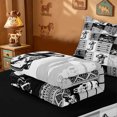 thumbnail image 5 of meiyoeat Western Cowboy Bull Skull Zipper Full Size Comforter Sets with Fitted Sheet and 2 Pillowcases For Boys,Rustic Farmhouse Cabin Zipper Bedding Set,Reversible,4 Pieces, 5 of 7