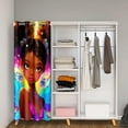 thumbnail image 2 of Black Door Curtain Afro 52" W X 80" L Blackout Curtain ,American African Princess Magical Doorway Curtain Teenager,Dreamy Butterfly Cute Aesthetic Door Drape, 2 of 5