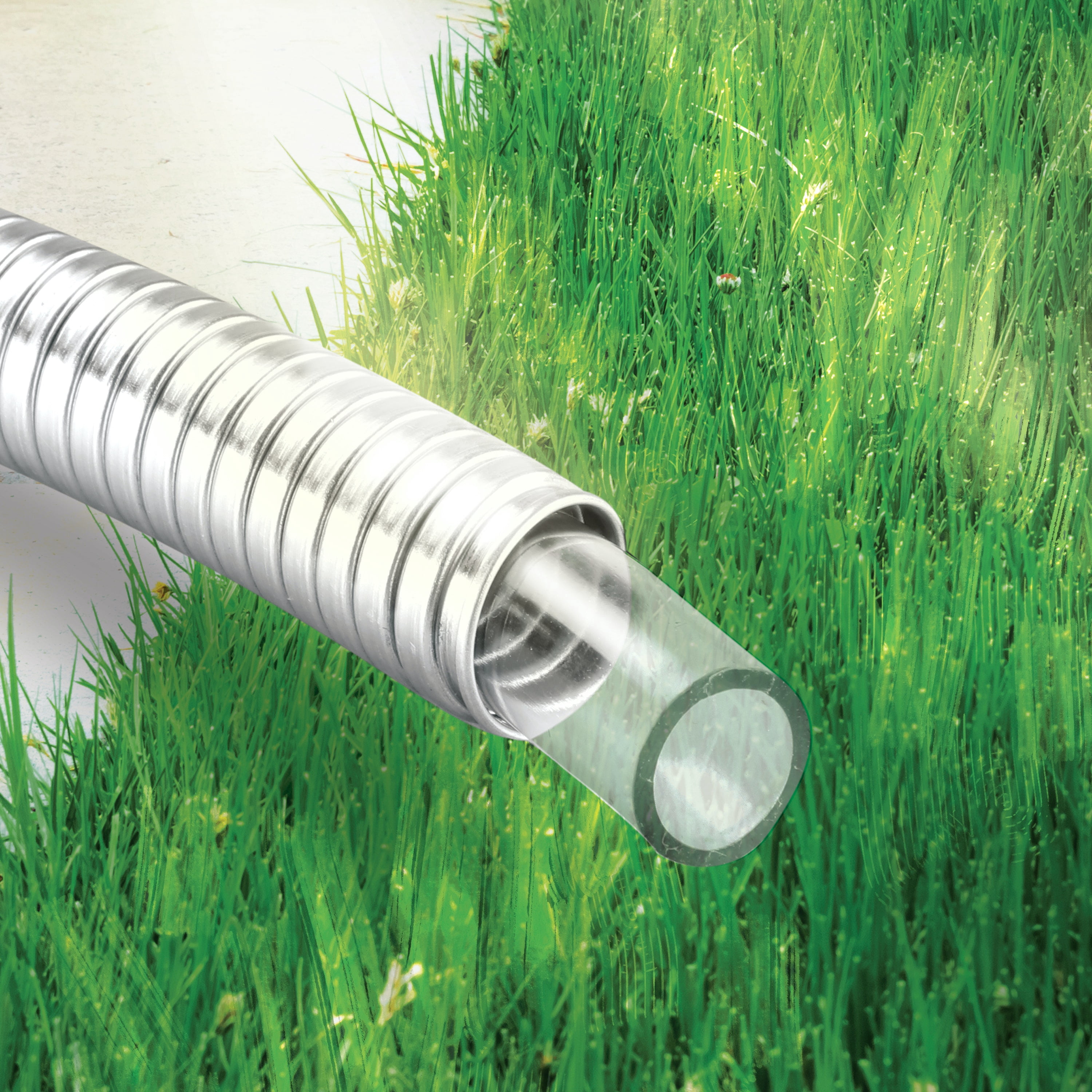 Aqua Joe Heavy-Duty Kink-Free 50-foot Garden Hose, 1/2-inch, on/off Valve, Stainless Steel