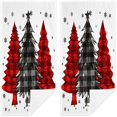 thumbnail image 1 of wonima01 Christmas Tree Hand Towels Set of 2 Black Red Buffalo Plaid Check Xmas Trees Snowflake Kitchen Towel for Bathroom Yoga Gym Winter Holiday Farmhouse Decorative Towels 13.8"X29.1", 1 of 1