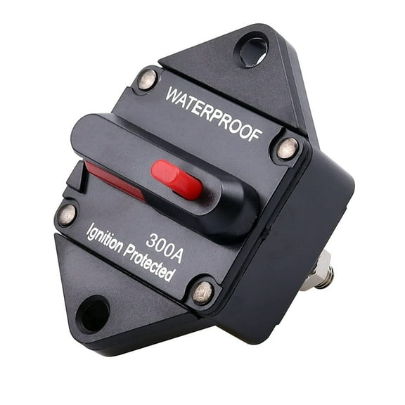 300 Amp Circuit Breaker,12V-48V DC Waterproof with Manual Reset for Auto Truck RV Marine, Panel Mount (300A)