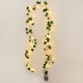 thumbnail image 5 of Guirnalda de hojas verdes de 10m/5m/2m, guirnalda de luces LED, planta falsa, hojas verdes, hiedra, enredaderas colgantes para boda, decoración de pared del hogar, Navidad, 5 of 5