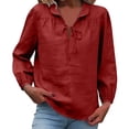 thumbnail image 6 of Endives Womens Tops Tie Up Blouse Casual Top Elegant Loose Ladies Shirts Thin Breathable Tops Spring Summer, 6 of 6