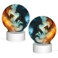 thumbnail image 2 of Salouo Red And Blue Flame Wave Dragon for Round Acrylic Night Light - Acrylic Sheets with LED Light Lamp Base - Decorative Night Lamp for Restaurant Bar Cafe Shop Room Decoration, 2 of 9