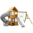 thumbnail image 3 of KidKraft Sterling Falls Wooden Swing Set / Playset with Clubhouse, Mailbox, Slide and Play Kitchen, 3 of 19