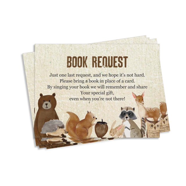 Inkdotpot 30Jungle Animals Gender Neutral Baby Shower Book Request Cards Bring A Book Instead Of A Card Baby Shower Invitations Inserts Games