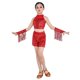 thumbnail image 2 of Cowsor Girls Sequin Dance Dress Costume Fringe Latin Dresses Spaghetti Strap Tassel Outfit, 2 of 5