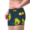 thumbnail image 2 of Sikiie Avocado in Space Print Men's Boxer Briefs, Elastic Waistband Boxer Briefs Leggings-Large, 2 of 5