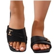thumbnail image 6 of Agkizg Womens Indoor Outdoor Slides, Beach Walking Sandals, One Strap Flat Soft Sole Slide Sandals Comfortable Open Toe Casual Indoor Outdoor Summer Beach Slippers, 6 of 7