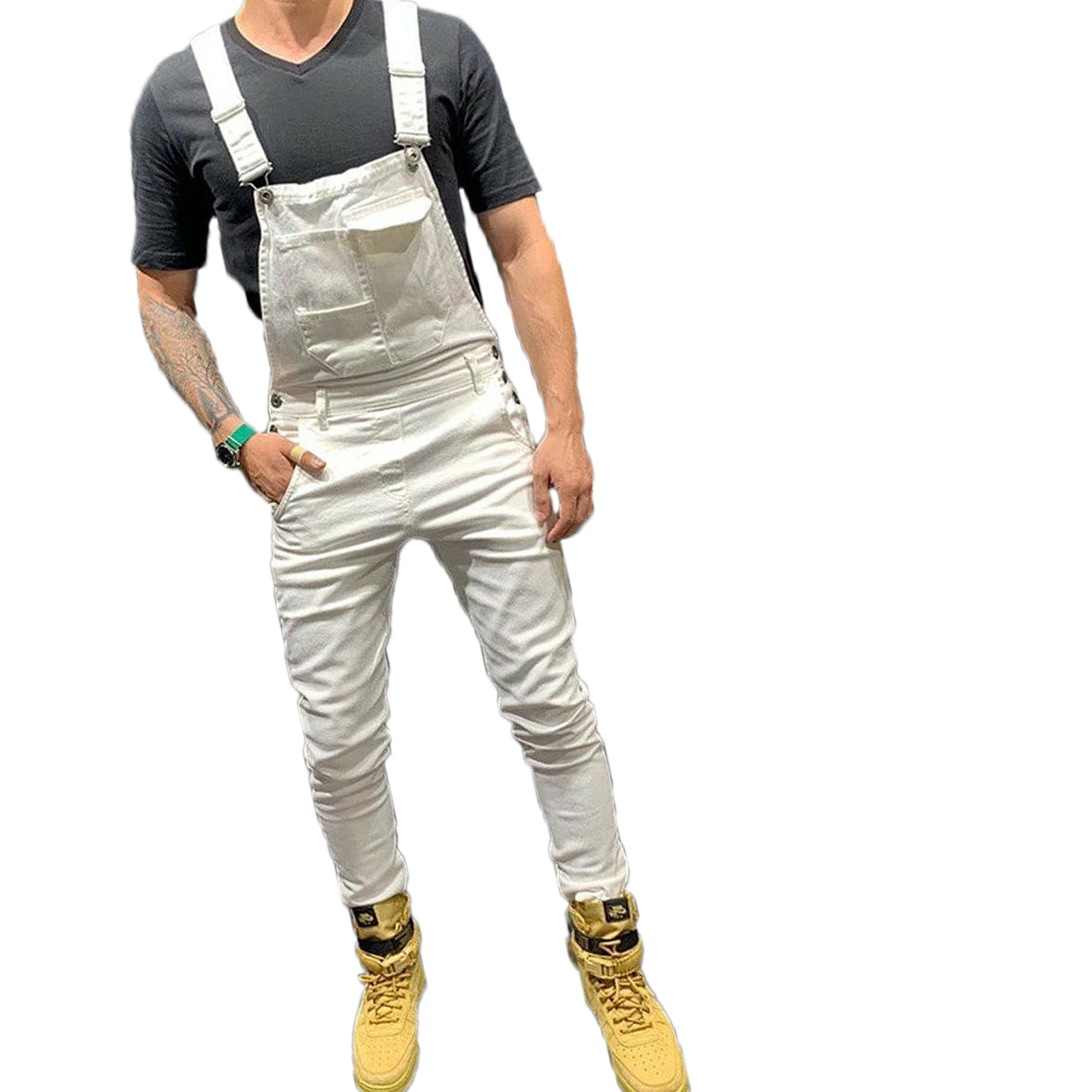 vision denim bib & brace trousers