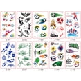 thumbnail image 2 of Cartoon Soccer Temporary Tattoos, 10 Sheet Assorted Football Designs for Sports Fans, Game Day Body Face Stickers for Tailgates Watch Parties Kids Adults, 2 of 6