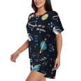thumbnail image 2 of "Wukai Space Women's Pajama Set - Short-Sleeve Top and Shorts with Elastic Waistband and Pockets for Loungewear, Yoga, and Casual Wear-X-Large, 2 of 8