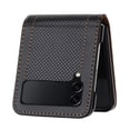 thumbnail image 2 of for Samsung Galaxy Z Flip 3 5G Slim Flip Case, Premium PU Leather Shockproof Drop Protective with Hinge Protection Phone Case Cover for Samsung Galaxy Z Flip 3 5G, Black, 2 of 5
