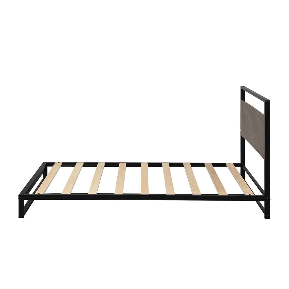 Kepooman Twin Size Metal Bed Frame with Headboard & Wood Slats Kepooman Twin Size Metal Bed Frame with Headboard & Wood Slats