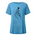 thumbnail image 4 of Pompotops Femmes Mode Casual Impression Chemises Manches Courtes Tee-Tops Tunique Blouse, 4 of 4