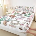 thumbnail image 2 of jejeloiu Western Cowgirl Boots Bed Sheets,Ruatic Flower Cactus King Sheets,Farm Horse Horseshoe Sheet Set For Child,Luxury Bedroom Decor,4 Pieces, 2 of 7