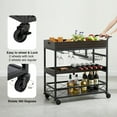 thumbnail image 4 of Utopia Alley Bar Cart for Home, 3 Tier Wine Cart with Wheels Bar Serving Carts on Lockable Wheels with Handle, Kithcen Island Cart with Wine Rack and Glass Holder for Living/Dining Room, Kitchen, 4 of 12