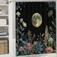 thumbnail image 6 of Orinice Moon Flowers Plants Bathroom Decor Set, Colorful Luxurious Print Fabric Shower Curtain with Hooks, Waterproof and Easy to Install 69x72, 6 of 7