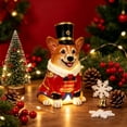 thumbnail image 3 of SPOORYYO Christmas Resin Corgi Figurine With LED Light, Cute Holiday Dog Statue, Battery Powered Tabletop Decoration For Home, Shelf, Mantel, Fireplace, Christmas Decor, 7.9 Inch, 3 of 8