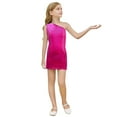 thumbnail image 1 of HXWCHs Robe de Fête et Robe Sans Manches à Paillettes pour Filles, Imprimé Rond, avec Ourlet Asymétrique, Rose Vif, 7-8 Ans, 1 of 4