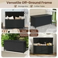thumbnail image 4 of Costway 85 Gallon Rattan Deck Box with Waterproof Liner Universal Wheels & Gas Strut Black, 4 of 10