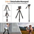 thumbnail image 4 of Trípode de Vídeo para Cámara Profesional Cabeza Fluida 72 Pulgadas Compatible SLR DJI RS Gimbal Manf, 4 of 9