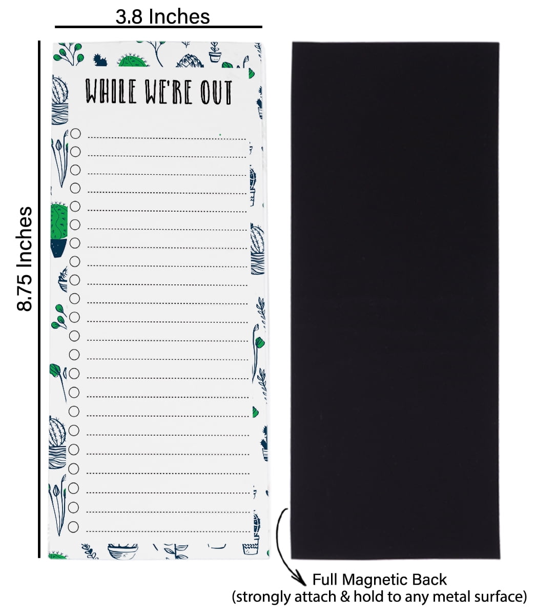 Inkdotpot Pack of 3 Magnetic Fridge To-Do List Notepads- Magnetic Memo Pads For Refrigerator-(50 Sheets Each)-LQ
