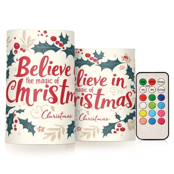 BZSMCE Flameless Candles LED Lights Wreath for Christmas Day Creativity Battery Candles