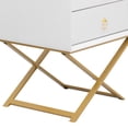 thumbnail image 5 of Kadyn Wood Nightstand with 2 Drawers and Golden Handle, Storage Bedside Table, Side Table for Living Room and Bedroom, White, 5 of 8