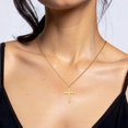 thumbnail image 4 of 14K Solid Yellow Gold Engraved Personalized Latin Mexican Holy Cross Necklace Religious Chain Pendant Jesus Christ Charm with chain 20inch, 4 of 11