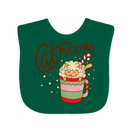 

Inktastic Christmas Cat-Puccino in Coffee Mug with Candy Cane Gift Baby Boy or Baby Girl Bib