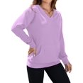 thumbnail image 5 of OutfitShow Womens Long Sleeve Sweatshirt Casual Fall V Neck Pullover Tops with Pockets,Sizes S-3XL, 5 of 8