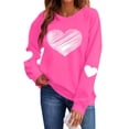 thumbnail image 2 of Dolkfu Valentines Graphic Shirts for Women Pullover Love Heart Pink Shirts Active Plus Size Crewneck Tops for Women XS, 2 of 9