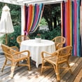 thumbnail image 2 of Colorful Striped Outdoor Curtains for Patio Waterproof,Windproof Privacy Curtains with Weighted Bottom,Modern Rainbow Abstract Graffiti Art Outside Drapes for Picnic Garage Yard 54"x84" 2 Panel, 2 of 8
