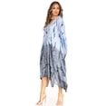 thumbnail image 3 of Sakkas Clementine Third Women's Tie Dye Caftan Dress/Cover Up Beach Kaftan Summer - 44-BlueBlack - One Size, 3 of 5